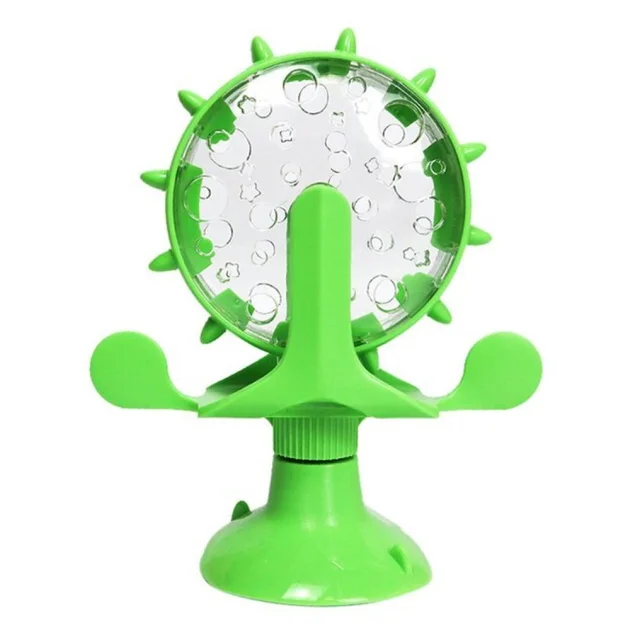 Игрушка-кормушка AnimAll CrazZzy Колесо Фортуны на присоске, для кошек, зелёный