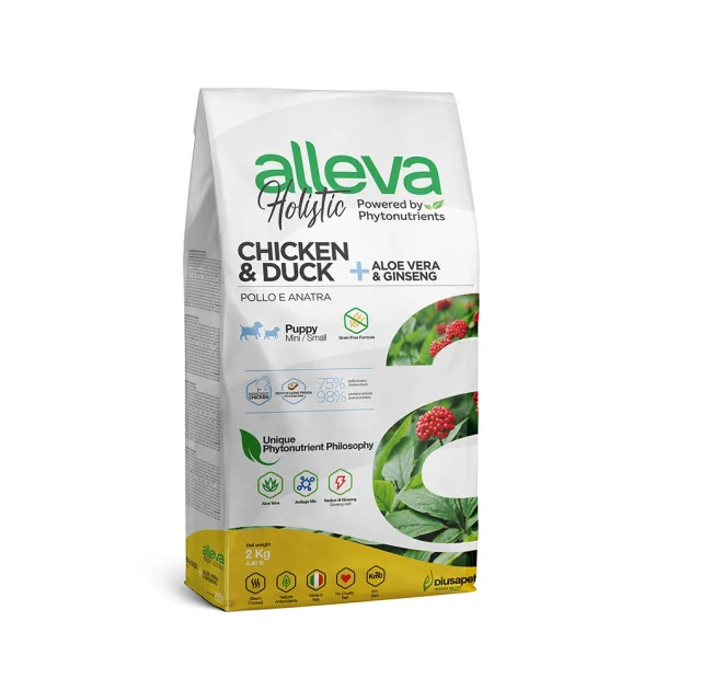 Сухий корм Alleva Holistic Puppy/Junior Chicken&Duck Mini для цуценят дрібних порід, курка та качка, 2 кг