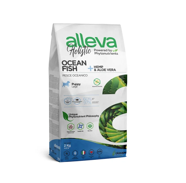 Сухий корм Alleva Holistic Puppy/Junior Ocean Fish Maxi для цуценят великих порід, океанічна риба, 2 кг