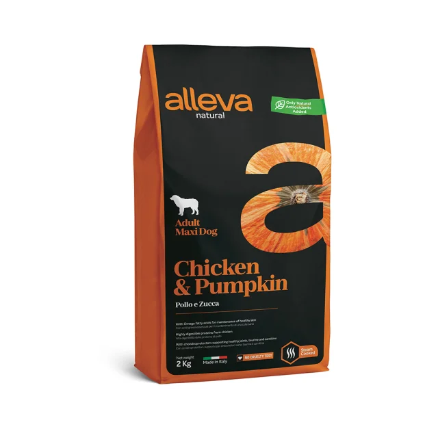 Сухий корм Alleva Natural Adult Chicken&Pumpkin Maxi для великих порід собак, курка та гарбуз, 2 кг