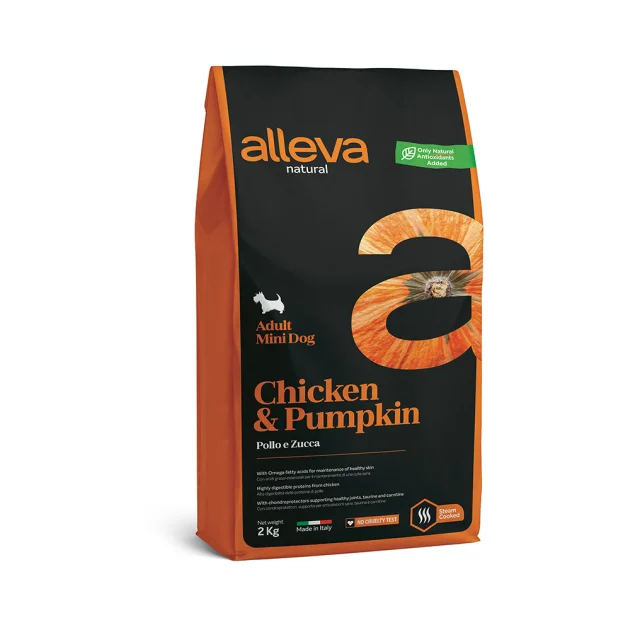 Сухий корм Alleva Natural Adult Chicken&Pumpkin Mini для дрібних порід собак, курка та гарбуз, 2 кг