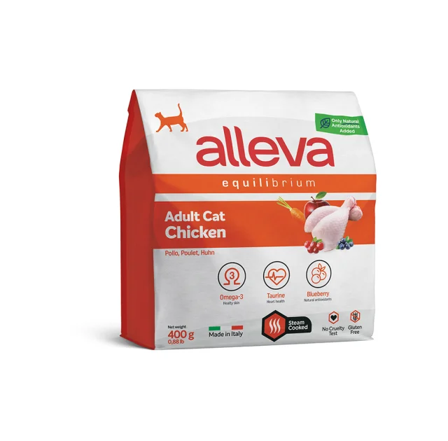 Сухий корм Alleva Equilibrium Chicken Adult Cat для дорослих котів, з куркою, 400 г