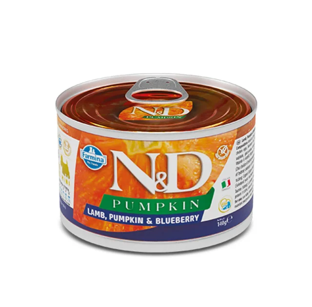 Влажный корм Farmina N&D Grain Free Pumpkin Lamb Adult Mini для собак мелких пород, тыква/ягненок/черника, 140 г