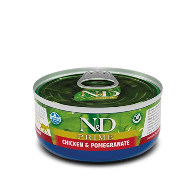 Вологий корм Farmina N&D Grain Free Prime Chicken Adult для котів, беззерновий, з куркою та гранатом 70 г