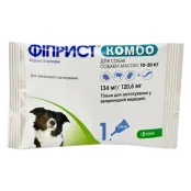 Капли KRKA Фиприст комбо от блох и клещей для собак весом 10-20 кг, 1.34 мл, цена за 1 пипетку