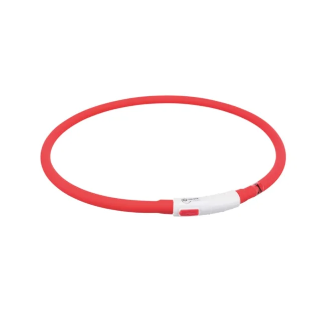 Ошейник Trixie Flash Light USB XS-XL светящийся, 70 см х 10 мм, красный