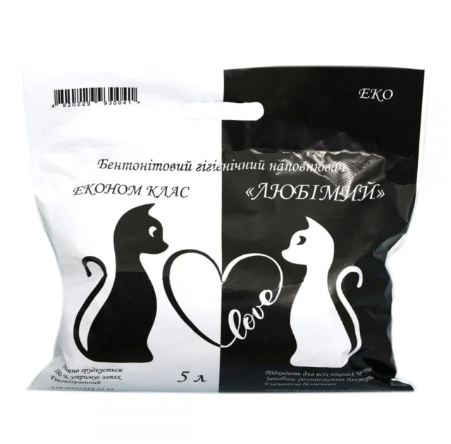 Бентонітовий наповнювач Любімий для котів, 5 л