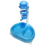 Поилка двойная Animall на подставке, голубая, 400 мл