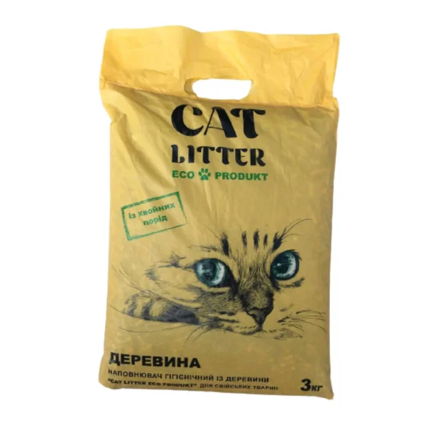 Деревний наповнювач Cat Litter для домашніх тварин, темний, 3 кг