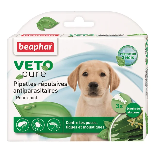 Краплі Beaphar Veto Pure Spot від бліх, кліщів та комарів для цуценят, біо натуральні, ціна за 1 піпетку