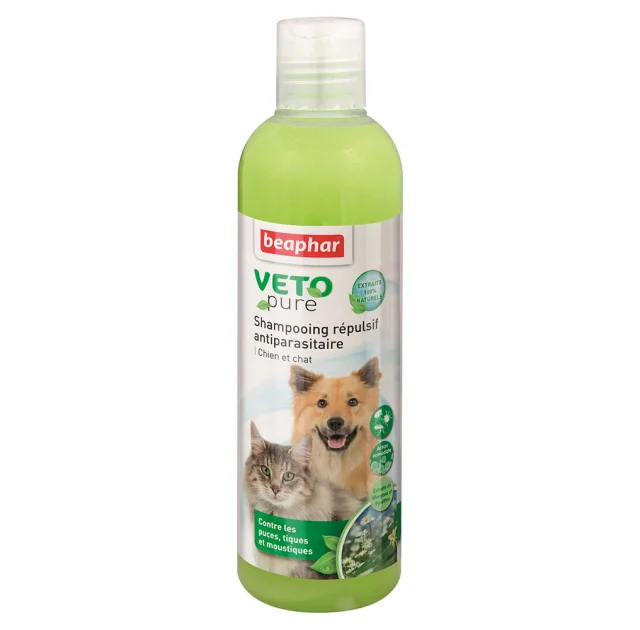 Шампунь Beaphar Veto Pure Shampoo від бліх, кліщів та комарів для собак і котів, біо натуральний, 250 мл