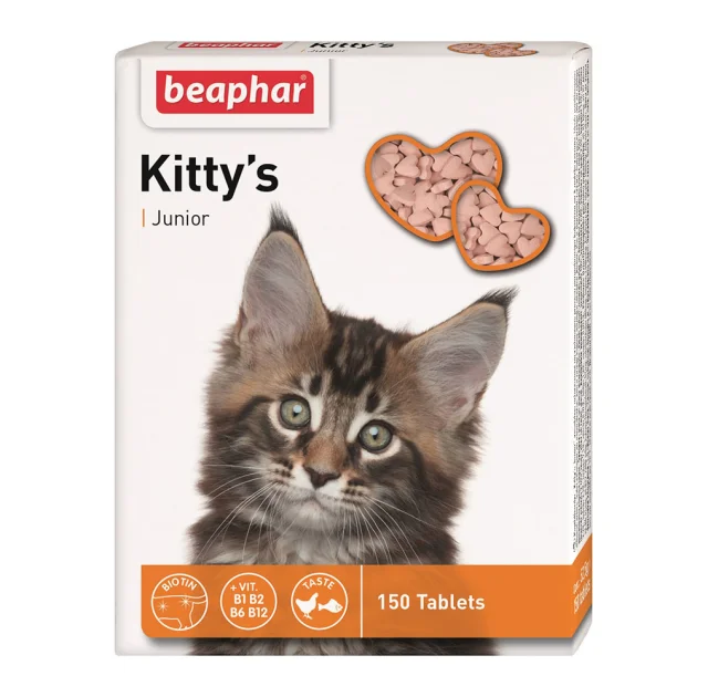 Витаминизированное лакомство Beaphar Kitty's Junior для котят, 150 табл