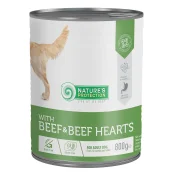 Консерви Natures Protection Adult Beef&Beef Hearts для собак, з яловичиною та яловичим серцем, 800 г