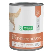 Консерви Natures Protection Adult Beef&Duck Hearts для собак, з яловичиною та качиним серцем, 800 г