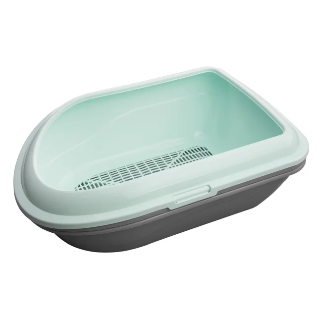 Туалет AnimAll CNR-130 для котів, під наповнювач, з сіткою, м'ятний, 57×39×23 см