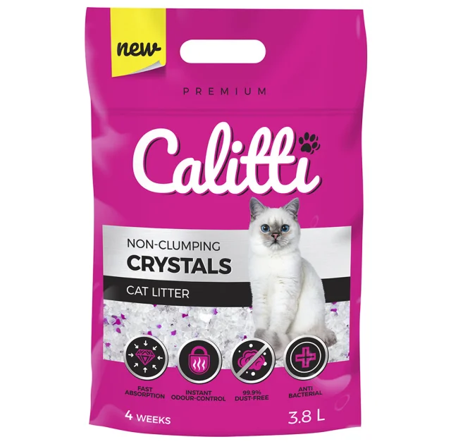 Силікагелевий наповнювач Calitti Crystals для котячого туалету, 3.8 л