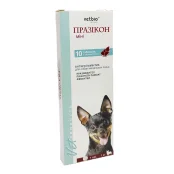 Антигельминтик Празикон при зараженнии нематодами и цестодами, для собак малых пород, 10 табл