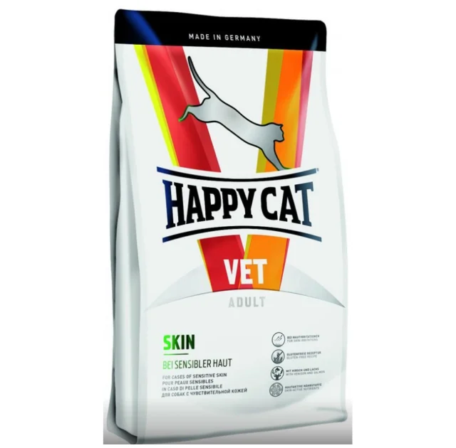 Сухой корм Happy Cat Vet Diet Skin для взрослых кошек с чувствительной кожей, 1.4 кг