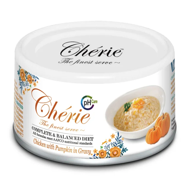Консерви Cherie Urinary Care для котів, шматочки курки та гарбуза в соусі, 80 г