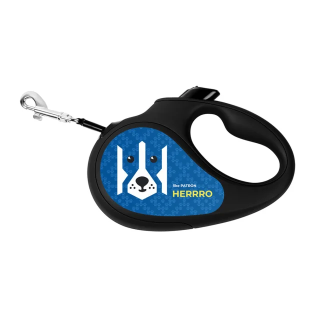 Повідець-рулетка Waudog R-leash для собак, малюнок "Патрон", розмір XS, до 12 кг, 3 м, світловідбиваюча стрічка