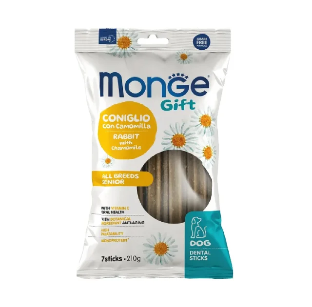 Лакомство Monge Gift Dog All breeds для собак всех пород, кролик с ромашкой, 210 г