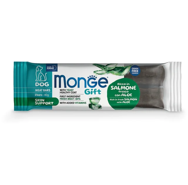 Лакомство Monge Gift Dog Skin support для собак с чувствительной кожей, лосось из алоэ, 40 г