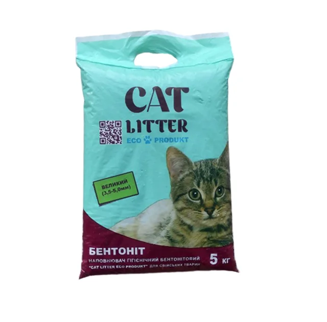 Бентонітовий наповнювач Cat Litter для домашніх тварин, велика фракція (3.5-5 мм), 5 кг
