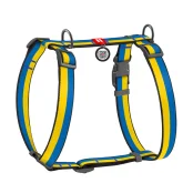 Шлея Waudog Nylon c QR-паспортом для собак, анатомическая, рисунок "Colors of freedom", размер M, 40-70/50-80 см