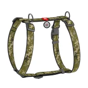Шлея Waudog Nylon c QR-паспортом для собак, анатомическая, рисунок "Милитари", размер S, 30-40/30-50 см