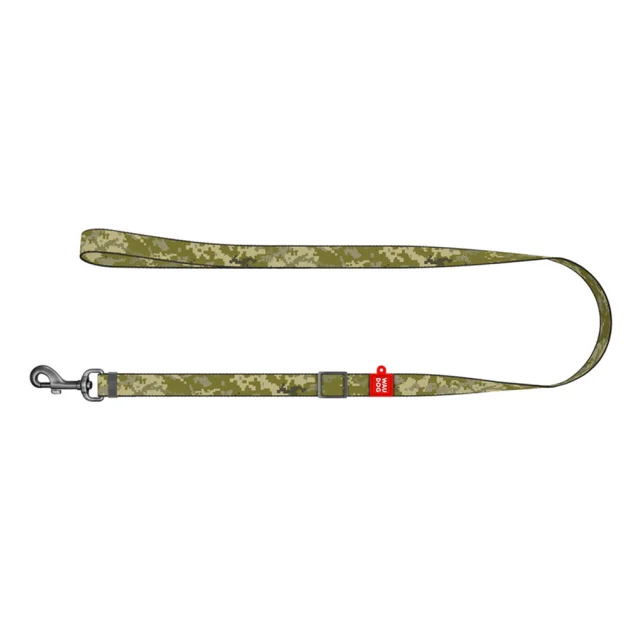 Поводок Waudog Nylon для собак, рисунок "Милитари", нейлон, размер M, 20 мм/152-183 см