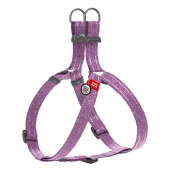 Шлея светоотражающая WAUDOG Re-cotton для собак, с QR паспортом, хлопок/пластик, S, 15 мм/40-55 см, фиолетовый