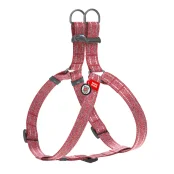 Шлея светоотражающая WAUDOG Re-cotton для собак, с QR паспортом, S, хлопок/пластик, 15 мм/40-55 см, красный