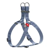 Шлея светоотражающая WAUDOG Re-cotton для собак, с QR паспортом, S, хлопок/пластик, 15 мм/40-55 см, синий