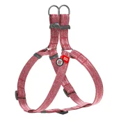 Шлея світловідбиваюча WAUDOG Re-cotton для собак, з QR паспортом, бавовна/пластик, M, 20 мм/50-80 см, червоний