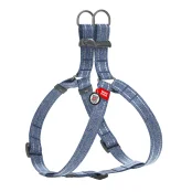 Шлея светоотражающая WAUDOG Re-cotton для собак, с QR паспортом, хлопок/пластик, M, 20 мм/50-80 см, синий