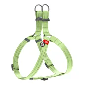 Шлея светоотражающая WAUDOG Re-cotton для собак, с QR паспортом, хлопок/пластик, L, 25 мм/60-90 см, салатовый