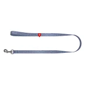 Повідець світловідбиваючий WAUDOG Re-cotton для собак, з QR паспортом, бавовна, L-XXL, 25 мм/150 см, синій