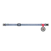 Нашийник світловідбиваючий WAUDOG Re-cotton для котів та собак, бавовна/пластик, XS, 10 мм/20-30 см, синій