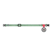 Нашийник світловідбиваючий WAUDOG Re-cotton для котів та собак, бавовна/пластик, XS, 10 мм/20-30 см, зелений