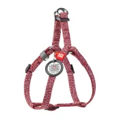 Шлея світловідбиваюча WAUDOG Re-cotton для котів та собак, бавовна/пластик, XS, 10 мм/28-40 см, червоний