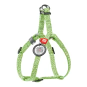 Шлея світловідбиваюча WAUDOG Re-cotton для котів та собак, бавовна/пластик, XS, 10 мм/28-40 см, салатовий