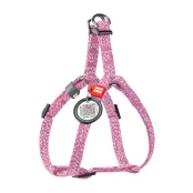 Шлея світловідбиваюча WAUDOG Re-cotton для котів та собак, бавовна/пластик, XS, 10 мм/28-40 см, рожевий