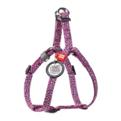 Шлея світловідбиваюча WAUDOG Re-cotton для котів та собак, бавовна/пластик, XS, 10 мм/28-40 см, фіолетовий