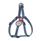 Шлея світловідбиваюча WAUDOG Re-cotton для котів та собак, бавовна/пластик, XS, 10 мм/28-40 см, синій