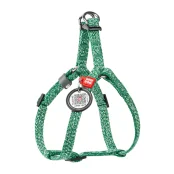 Шлея світловідбиваюча WAUDOG Re-cotton для котів та собак, бавовна/пластик, XS, 10 мм/28-40 см, зелений