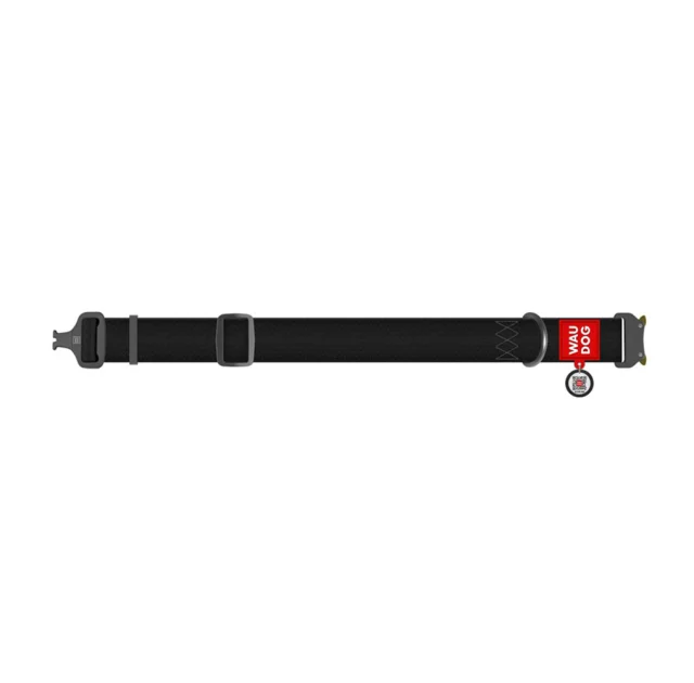 Ошейник водостойкий WAUDOG Waterproof для собак, светящийся, металл, XXL, 40 мм/43-70 см, черный