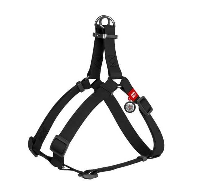 Шлея водостойкая WAUDOG Waterproof для собак, металл, XS, 15 мм/40-55 см, черный