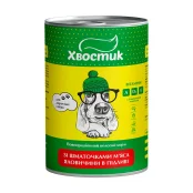 Консервы Хвостик для взрослых собак, с кусочками говядины в подливе, 1.24 кг