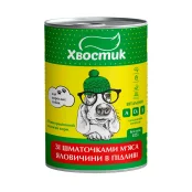 Консервы Хвостик для взрослых собак, с кусочками говядины в подливе, 415 г