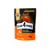 Сухий корм Клуб 4 Лапи Premium для дорослих котів, з качкою та овочами, 300 г
